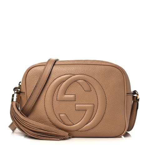 Gucci Pebbled Calfskin Small Soho Disco Bag Camelia Fashionphile