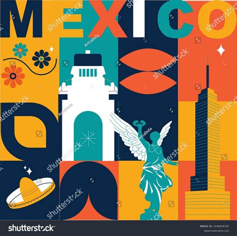 Mexico City Culture Travel Set Famous Stock Vector (Royalty Free) 2246876761 | Shutterstock