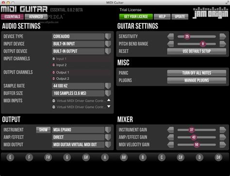 MIDI Guitar (Mac) - Download, Screenshots