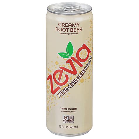 Zevia Zero Calorie Soda Creamy Root Beer Ounce Cans Off