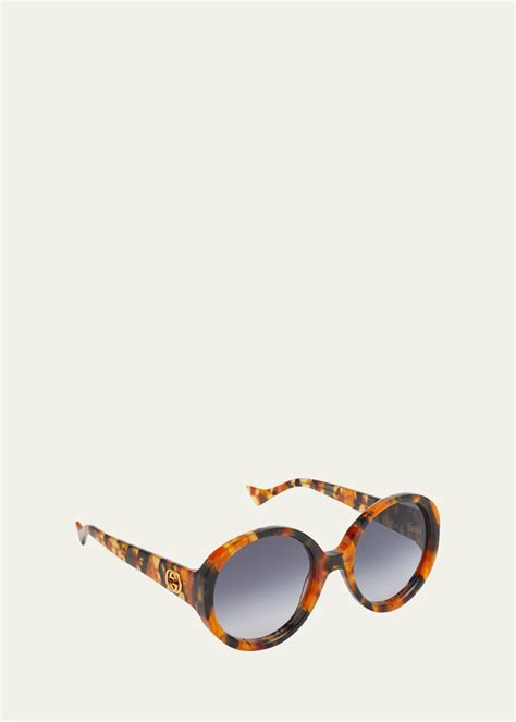 Gucci Havana Round Acetate Sunglasses Bergdorf Goodman