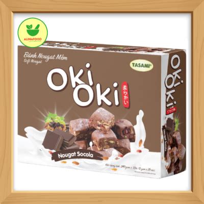 Bánh Nougat kẹo hạnh phúc socola hạnh nhân OKI OKI 144g AlinaFood