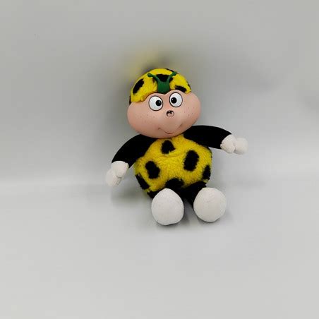 Ancienne Peluche Coccinelle Jaune Noir Cococinel Jemini