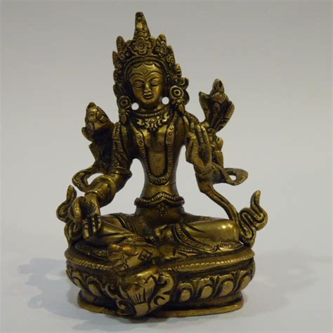 Grüne Tara 14cm Buddhas Messingstatuen Online Shop KALEIDOS