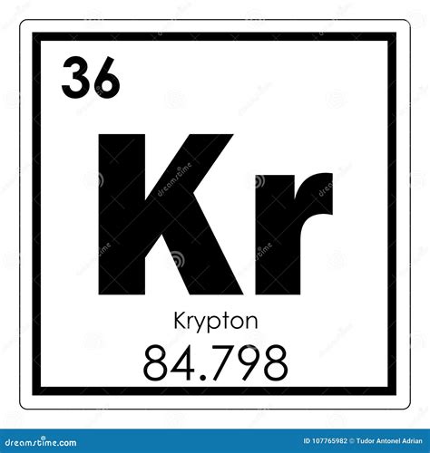 Krypton Chemical Element Vector Illustration | CartoonDealer.com #83098754