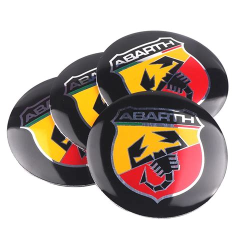 4Pcs Aluminum Car Wheel Center Hub Cap Sticker ABARTH Badge Decal For