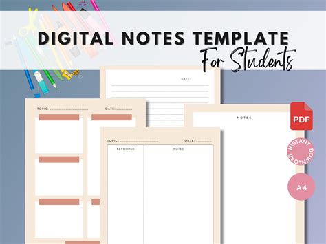 Printable Note Taking Templates for Students: 4 Methods in 1 - Etsy