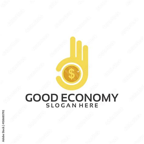 Good Economy Logo Template with Hand Gesture vector illustration Stock ...