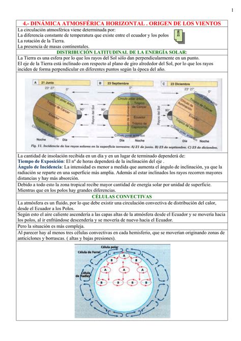 Dinámica Atmosférica Horizontal Origen De Los Vientos