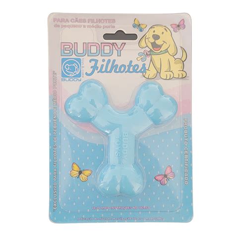 Brinquedo Mordedor Ossinho para Cães Filhotes Buddy Azul Loja virtual