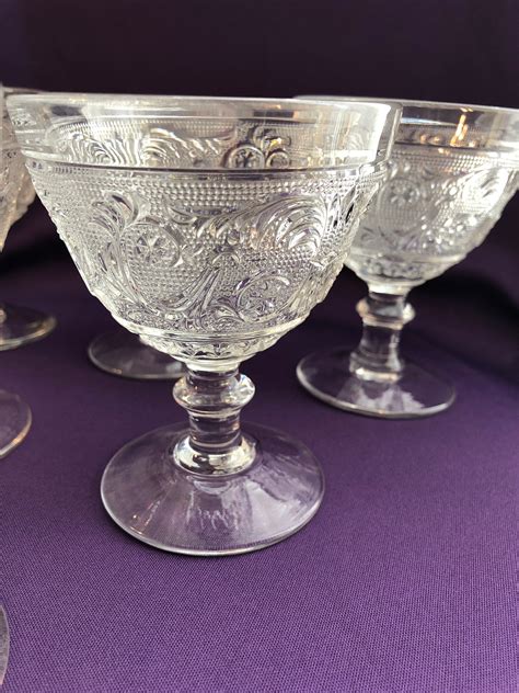 Vintage Set Of 6 Glass Dessert Cups Etsy