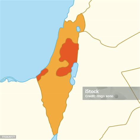 Map Of Israel And Surrounding Areas向量圖形及更多中東圖片 中東 中東文化 以色列 Istock