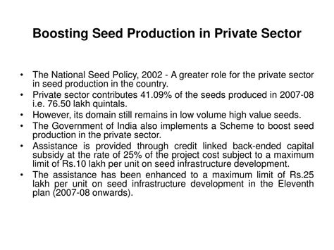 Ppt Promotion Of Quality Seed Through Various Schemes Powerpoint