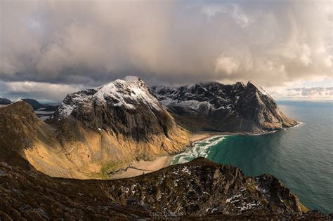 Kvalvika Beach In Spring Friday Photo Lofoten Islands Norway