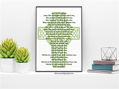 Lorica Prayer Art Print St Patrick Breastplate Prayer Print Catholic ...