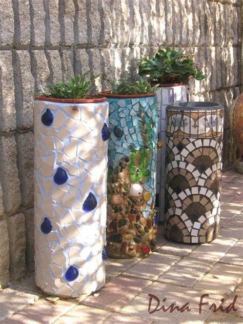 From Plastic Tubes Mosaic Garden Garden Art Mosaic Diy