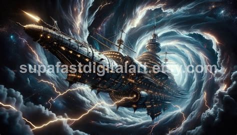 Digital Print Of The Starforged Sentinel A Spelljammer Ship In The