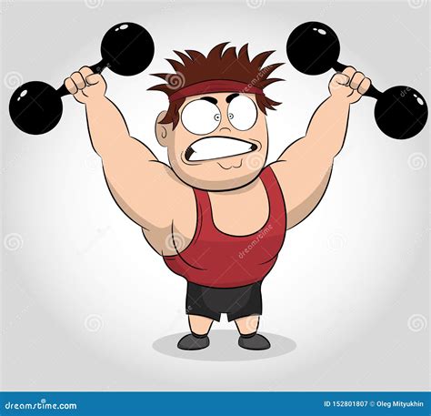 Cartoon Funny Bodybuilder Vector Illustration CartoonDealer 48730056