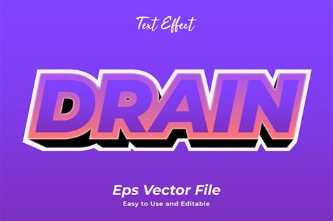 Premium Vector | Text effect drain editable and easy to use premium vector