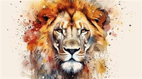 Premium AI Image | A painting of a lion's face.