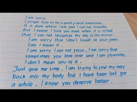 Hand Writing||Sorry Letter for Best friend - YouTube | Letter to best ...