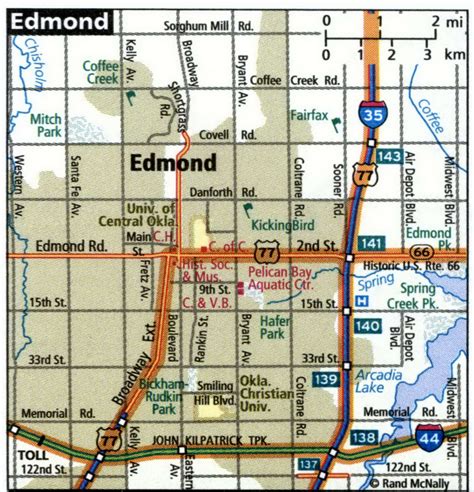 Edmond City Road Map For Truck Drivers Toll And Free Highways Map Usa