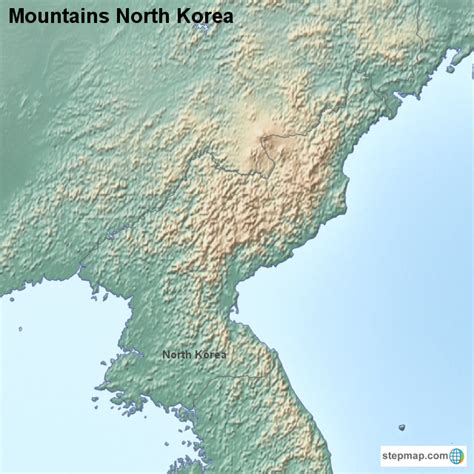 StepMap - Mountains North Korea - Landkarte für North Korea