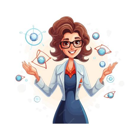 Premium Vector | Female science teacher cartoon vector art illustration