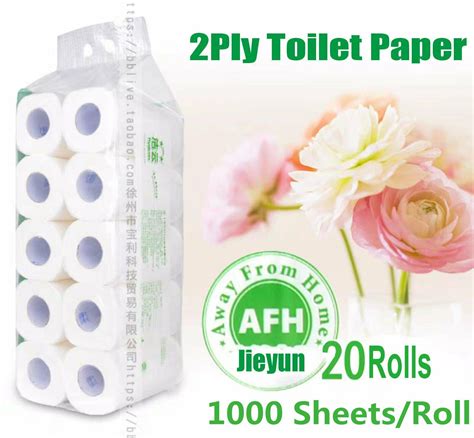 2020 20 Rolls Toilet Paper Bulk Rolls Bath Tissue Bathroom White Soft 2 ...