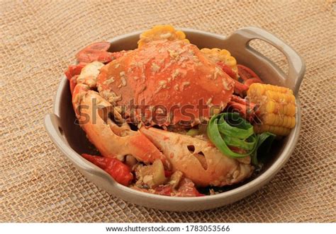 Chilli Mud Crab Crab Singaporean Sauce Stock Photo