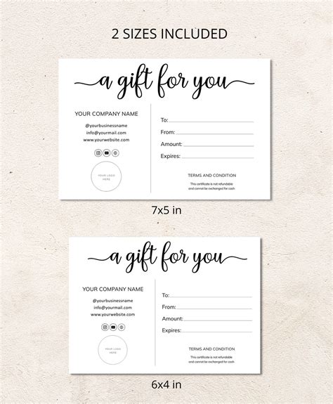 Editable Gift Cards Template Printable Etsy Gift Card Gift | Etsy