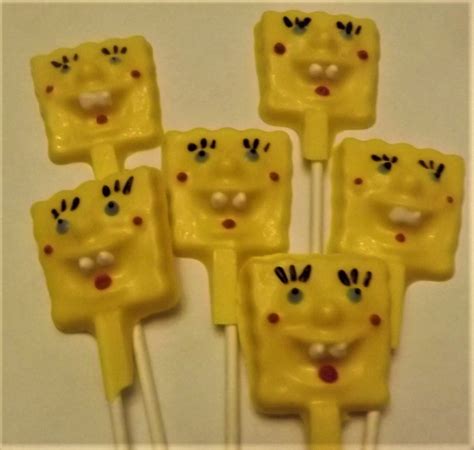 Mini Spongebob Heads Chocolate Candy Lollipops Treat Party Gift [Mini ...