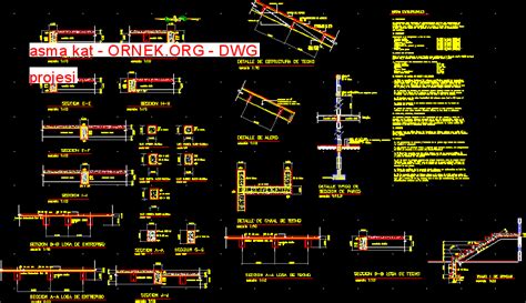 Proje Sitesi Asma Kat Autocad Projesi