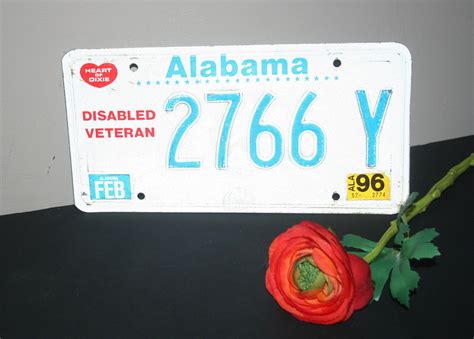 Alabama License Plate 1996 Disabled Veteran License Plate Etsy