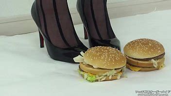 Foodcrush A Woman Steps On A Hamburger With Stockings Xvideos