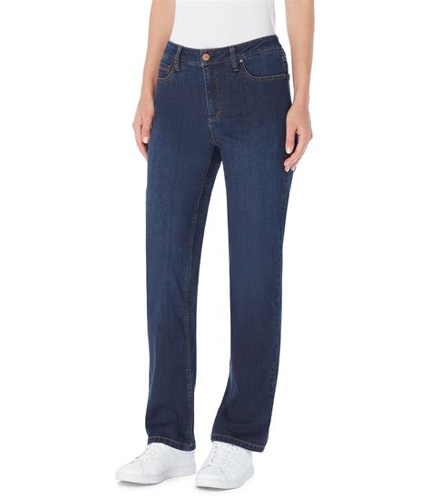 Jones New York Stretch Denim Lexington Straight Leg Jeans Dillards