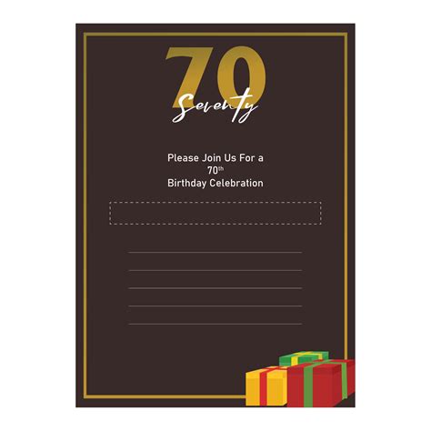 70th Birthday Invitations Free 10 Free Pdf Printables Printablee