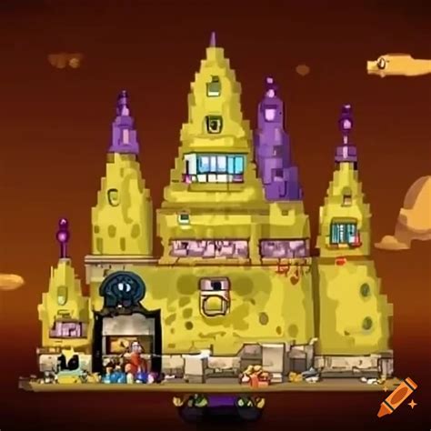 2d Design Of A Spongebob Themed Castle In Growtopia On Craiyon