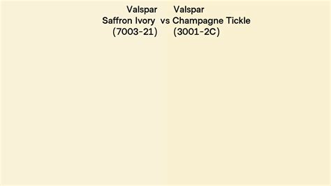 Valspar Saffron Ivory Vs Champagne Tickle Side By Side Comparison