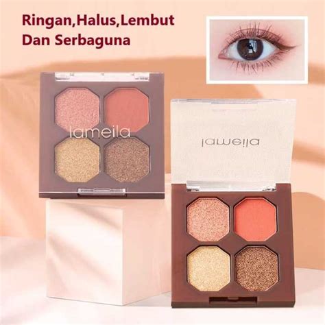 LAMEILA EYE SHADOW 4 WARNA AESTHETIC KOREAN LOOKS WARNA NUDE READY