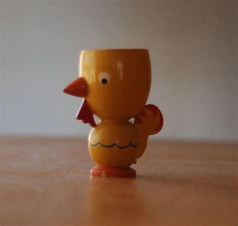 Vintage Chicken Egg Cup Turned Wood