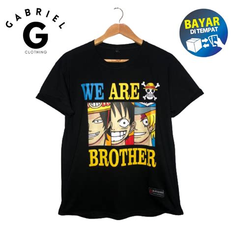 Jual Kaos Hitam Anime Lutfi One Piece We Are Brother Bahan Teteron