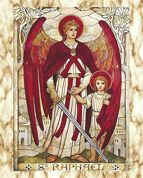 St Raphael Archangel Angel Catholic Saint Mixed Media by Iconography ...