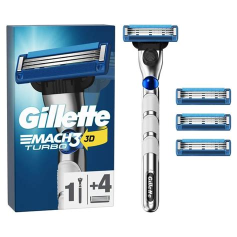 Gillette Mach Turbo D Razor Handle Blade Refills