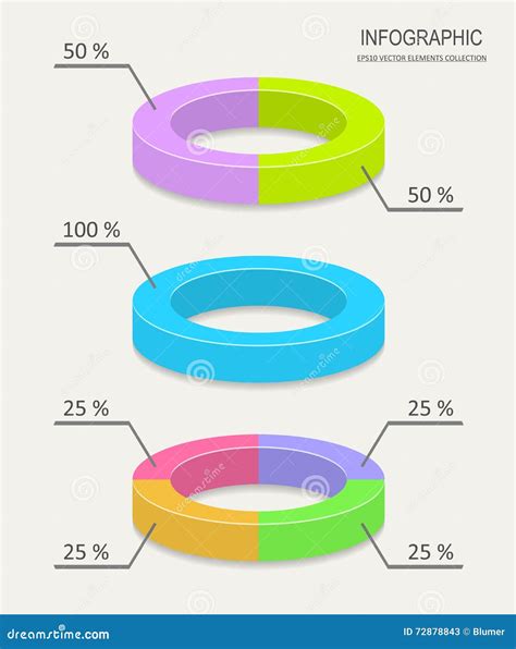 Colorful Pie Chart Infographics Stock Vector Illustration Of