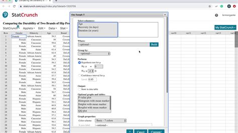 Confidence Intervals Estimating The Mean In Statcrunch Youtube