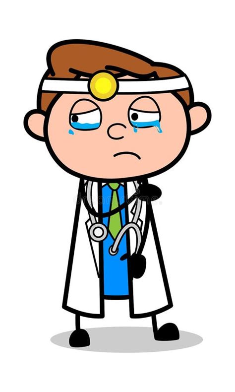 Sehr Emotional Berufskarikatur Doktor Vector Illustration Stock