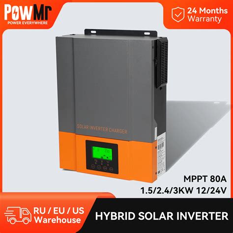 PowMr Hybrid Solar Inverter 12V 24V 3KW 2KW 1 5KW Czysta Fala