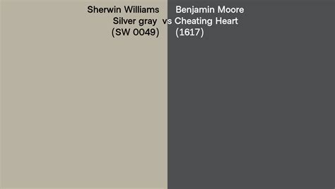 Sherwin Williams Silver Gray Sw 0049 Vs Benjamin Moore Cheating Heart