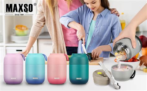 Amazon MAXSO Soup Thermo For Hot Food 17 Oz Lunch Container Vacuum Insulated Bento Box